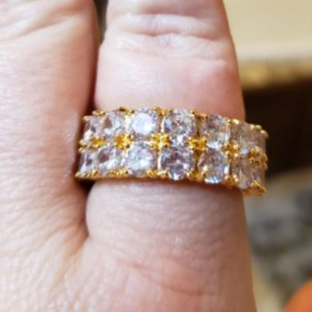 14k GP, Bling Lab Created Diamonds Ring size 12